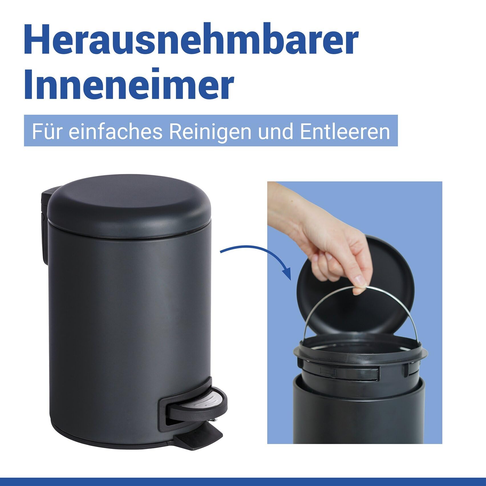 wenko-kosmetikeimer-leman-3-liter-schwarz-matt-mit-tretfunktion image 3