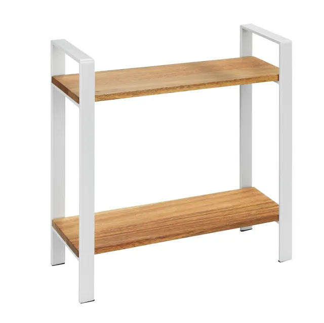 wenko-k-chenregal-louisa-2-etagen-arbeitsplattenregal-akazie-metall-32-x-33-x-11 image 1