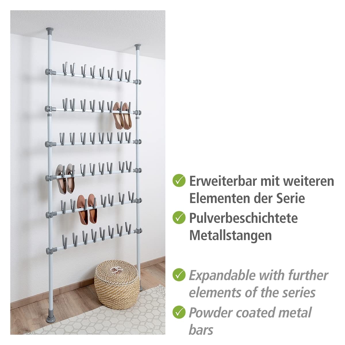 wenko-herkules-shoes-teleskop-schuhregal-f-r-48-paar-schuhe-94-x-165-300-x-9-cm- image 4