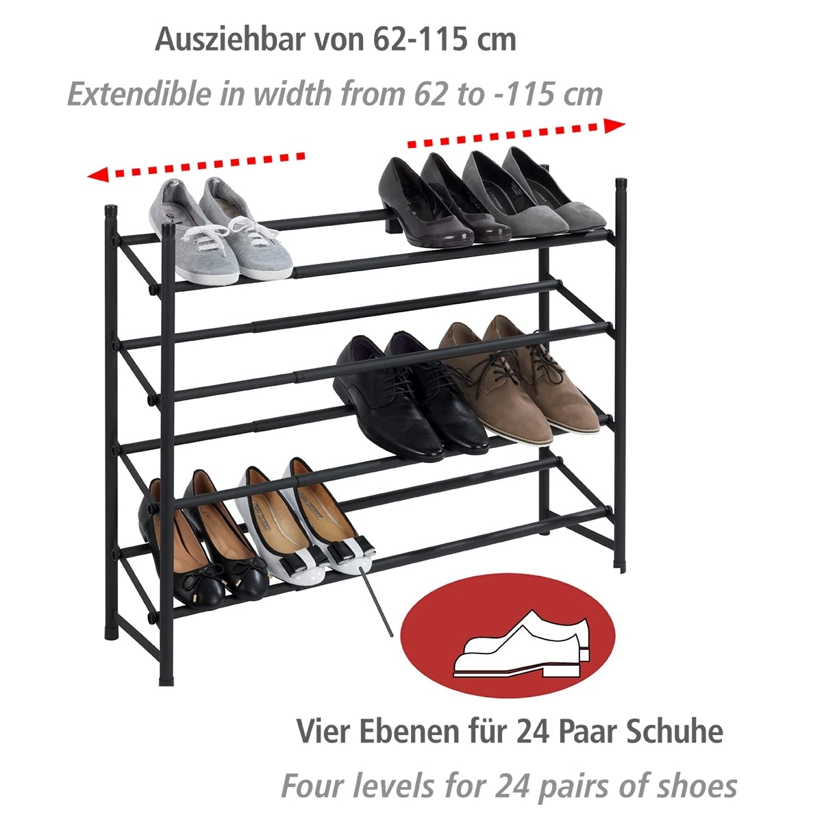 wenko-hero-anti-rutsch-schuhregal-ausziehbar-62-115-x-68-x-23-cm-schwarz-matt image 2
