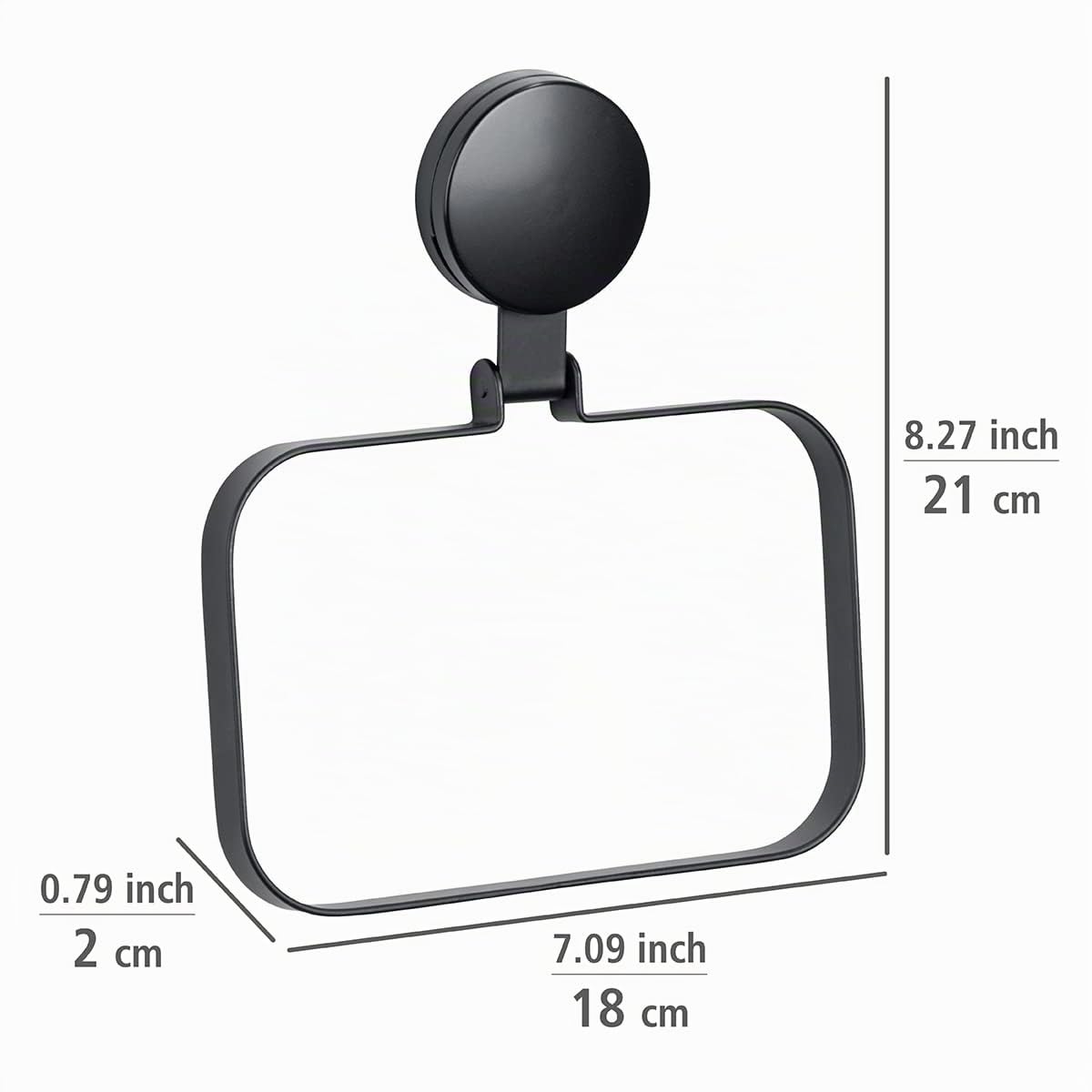 wenko-static-loc-plus-handtuchring-pavia-schwarz-stahl-matt-18-5-x-21-cm image 5