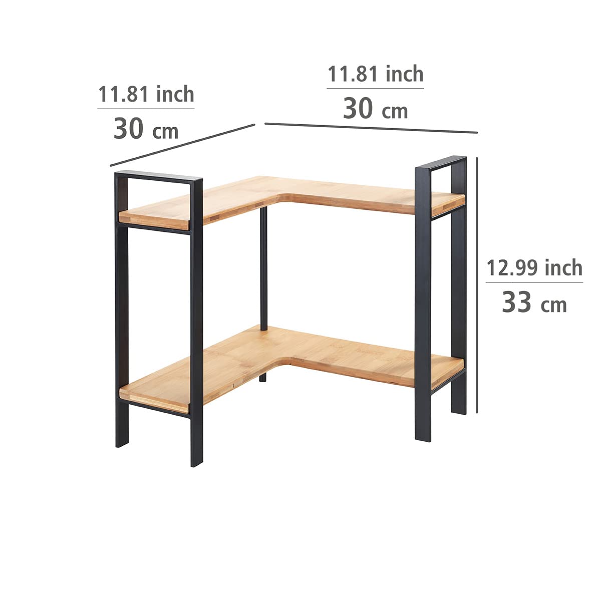 wenko-lou-k-chen-eckregal-2-etagen-organizer-aus-metall-und-bambus-30-x-33-x-30- image 3
