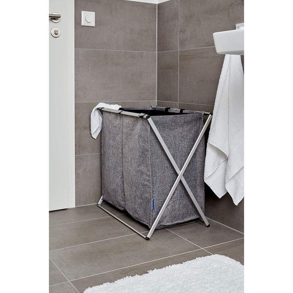 wenko-duo-w-schesammler-120-l-grau-meliert-59-x-57-x-38-cm-mit-2-f-chern image 3