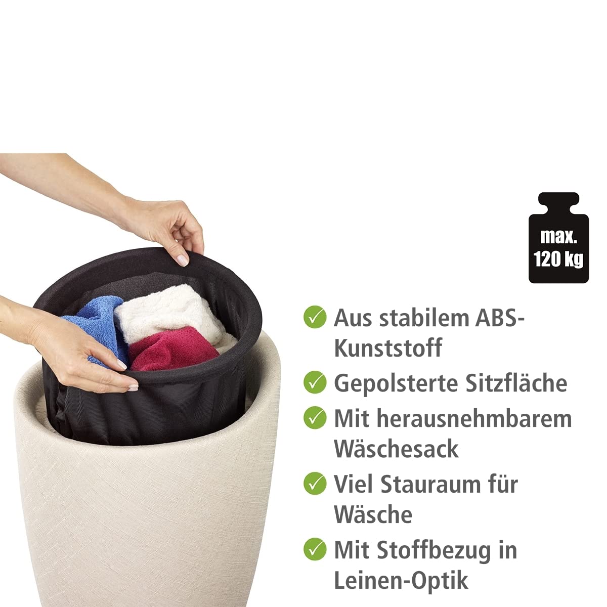 wenko-candy-badhocker-mit-stauraum-20-l-beige-leinen-optik image 4