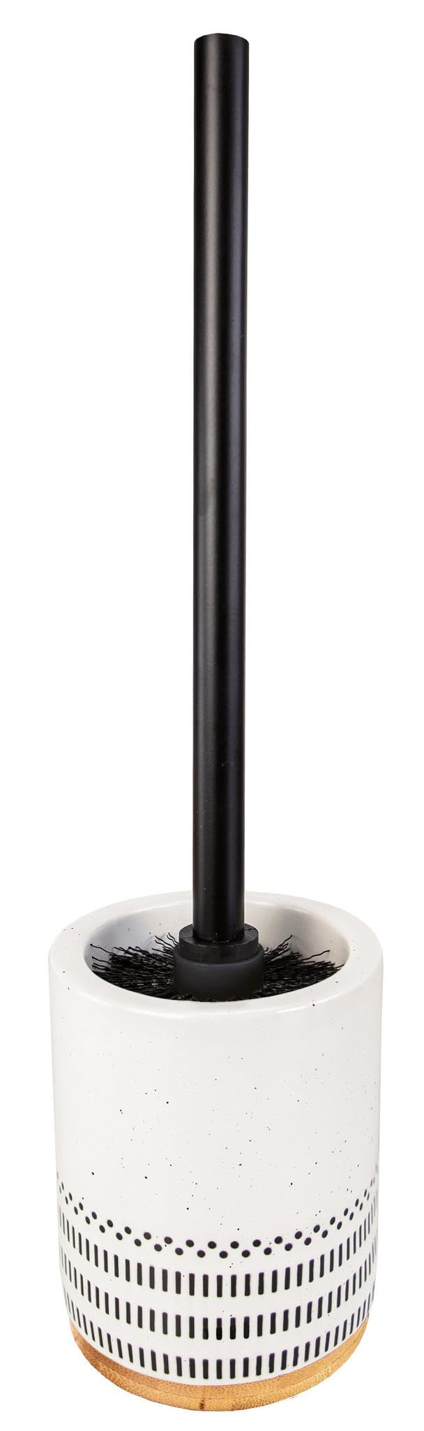 kleine-wolke-alva-wc-b-rsten-halter-schwarz-wei-10-3-x-10-3-x-39-cm image 1