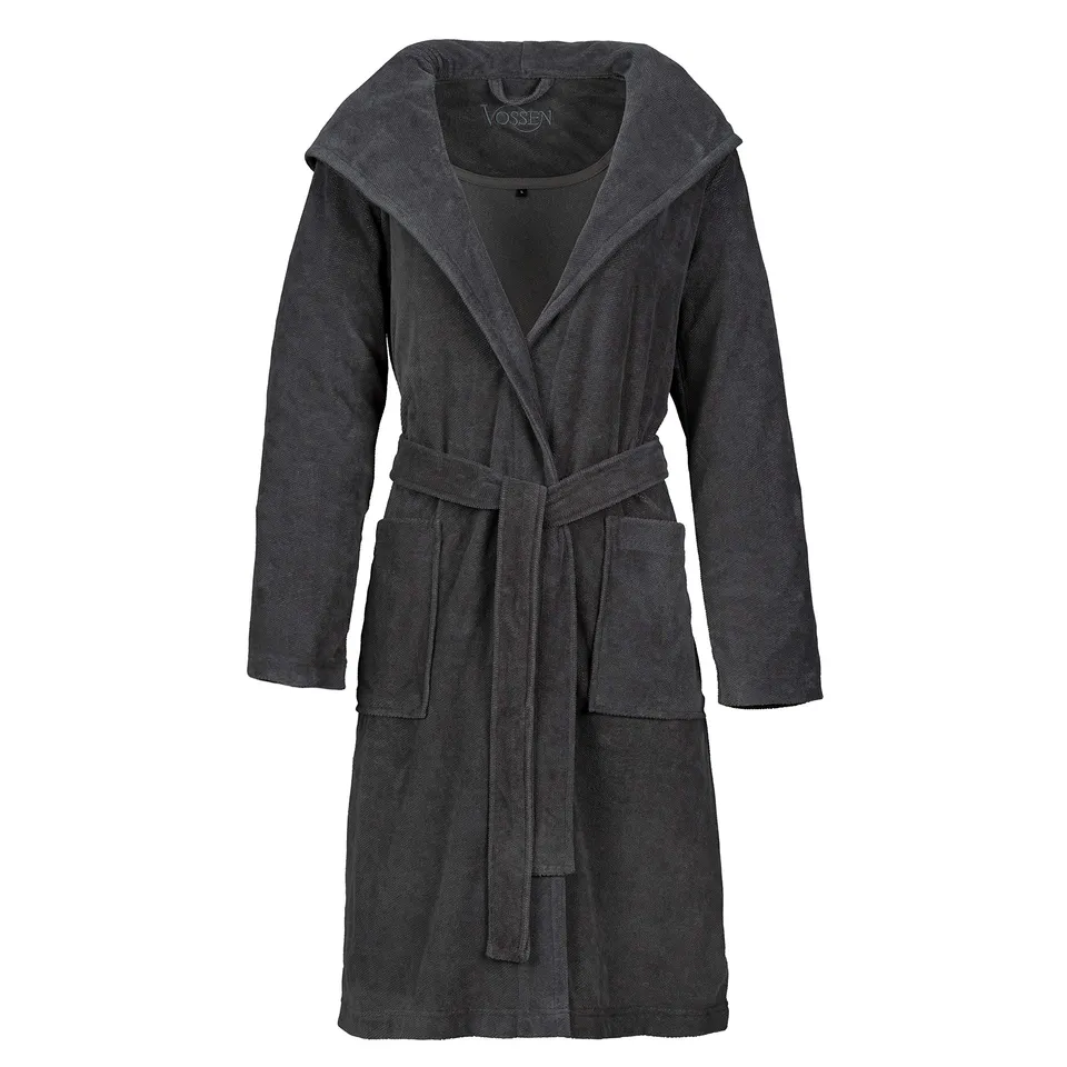 vossen-damen-bademantel-gina-graphit-gr-e-l-mit-kapuze-100-cm-bindeg-rtel image 1