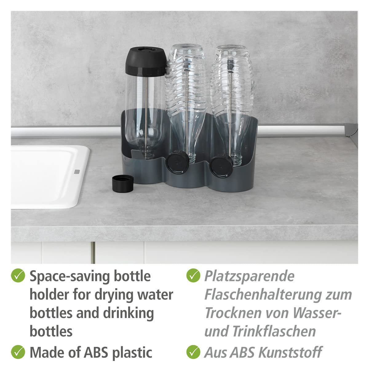 wenko-flaschenhalter-filia-f-r-3-flaschen-abtropfst-nder-29-x-27-x-12-5-cm image 3