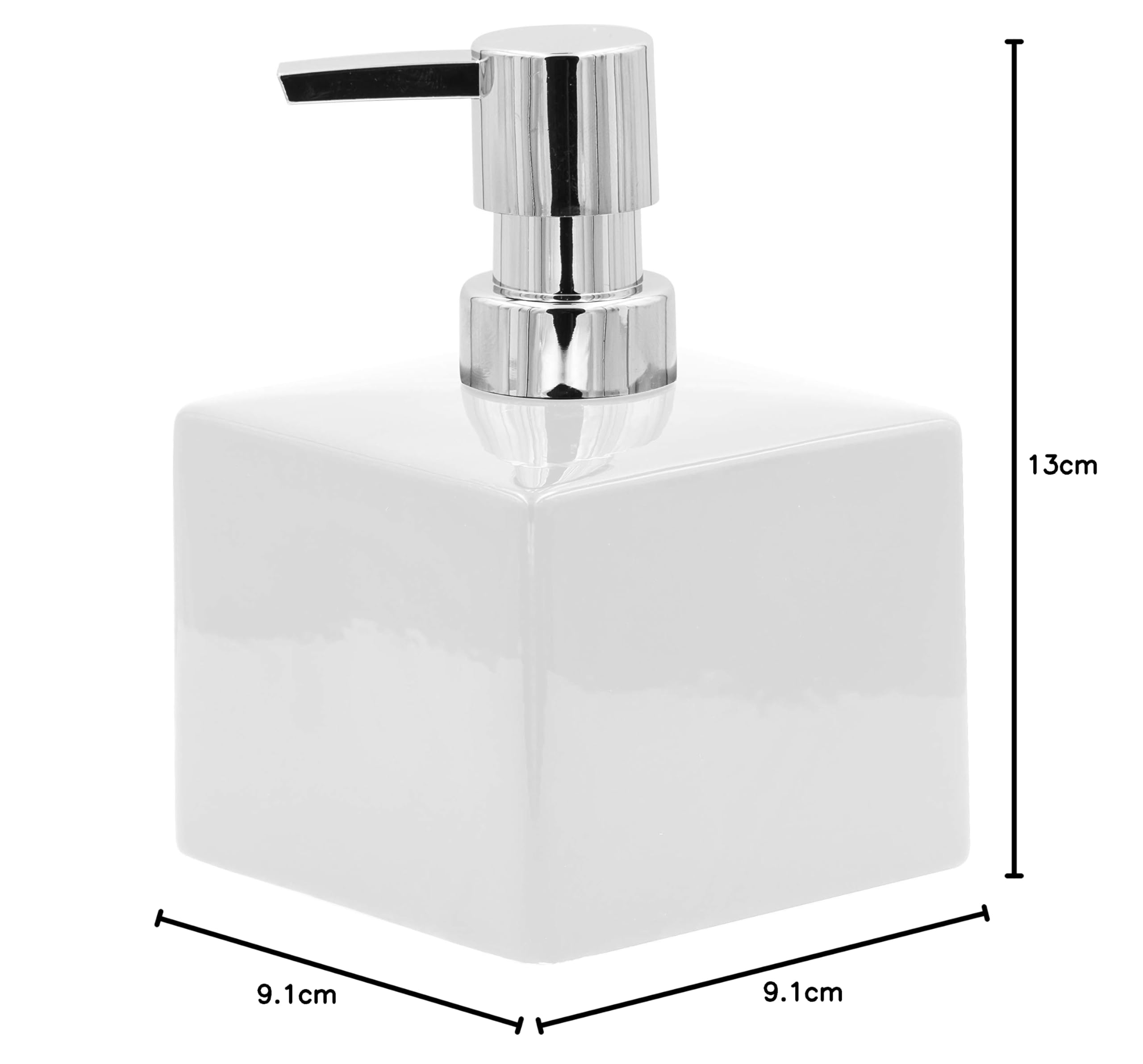 ridder-seifenspender-cube-keramik-wei-400-ml-bad-seifenspender-9-1-x-9-1-x-13-cm image 3