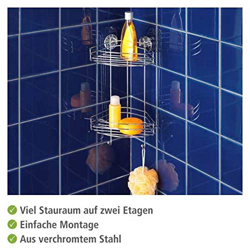 wenko-vacuum-loc-eckregal-2-etagen-chrom-duschablage-24-5-x-41-x-16-cm-mit-2-hak image 7