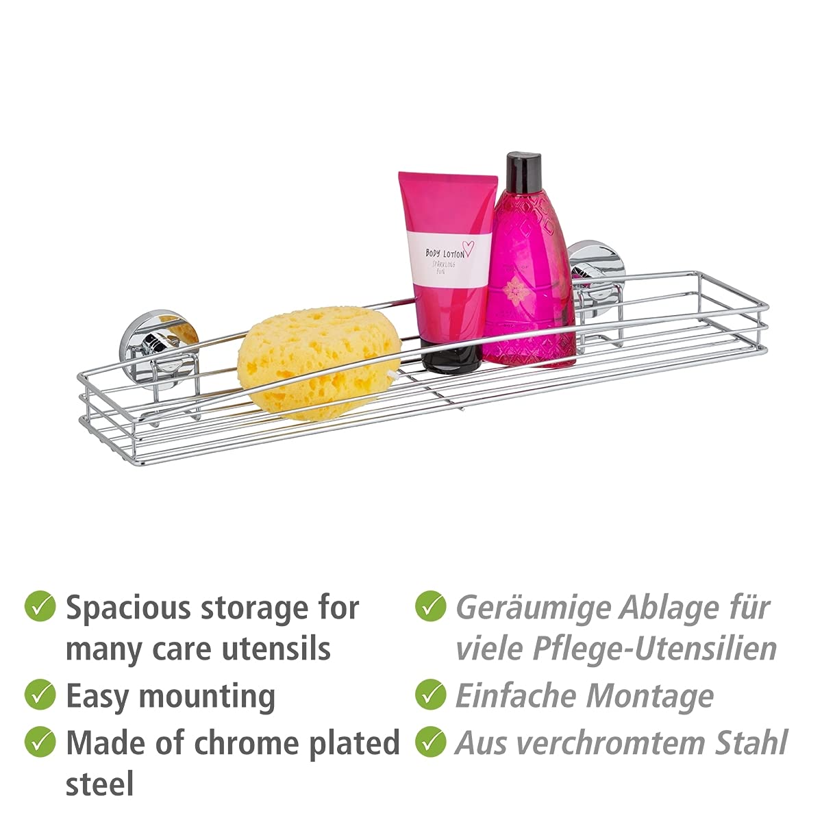 wenko-vacuum-loc-wand-maxiablage-milazzo-chrom-52-5-x-8-5-x-16-cm-ohne-bohren image 3