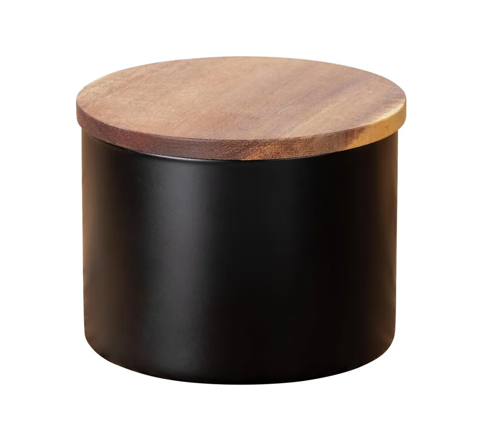 wenko-mio-vorratsglas-0-5-l-borosilikatglas-schwarz-akazienholz-deckel-11-x-8-5- image 1