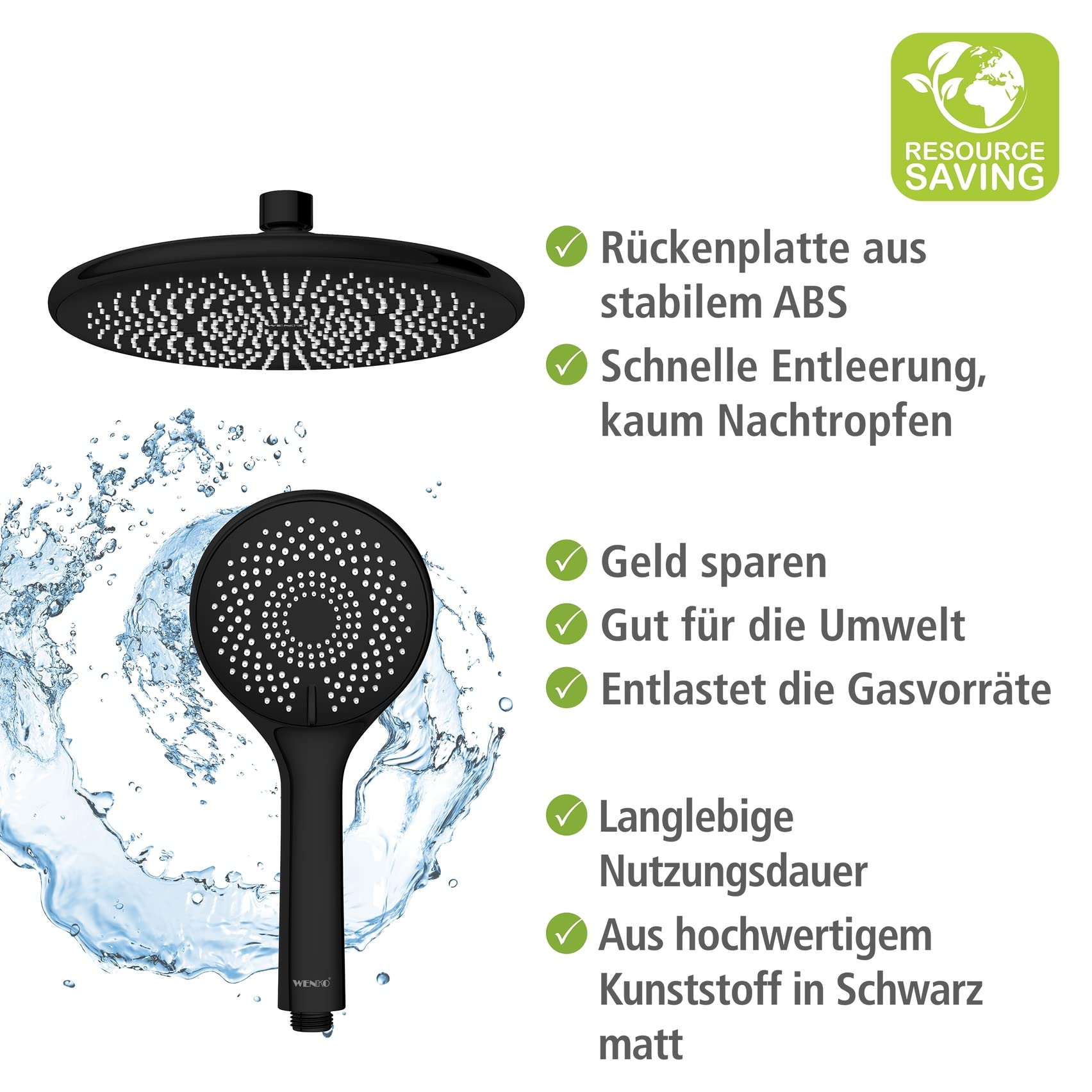 wenko-watersaving-duschsystem-schwarz-edelstahl-75-120-cm-mit-regendusche-und-ha image 7