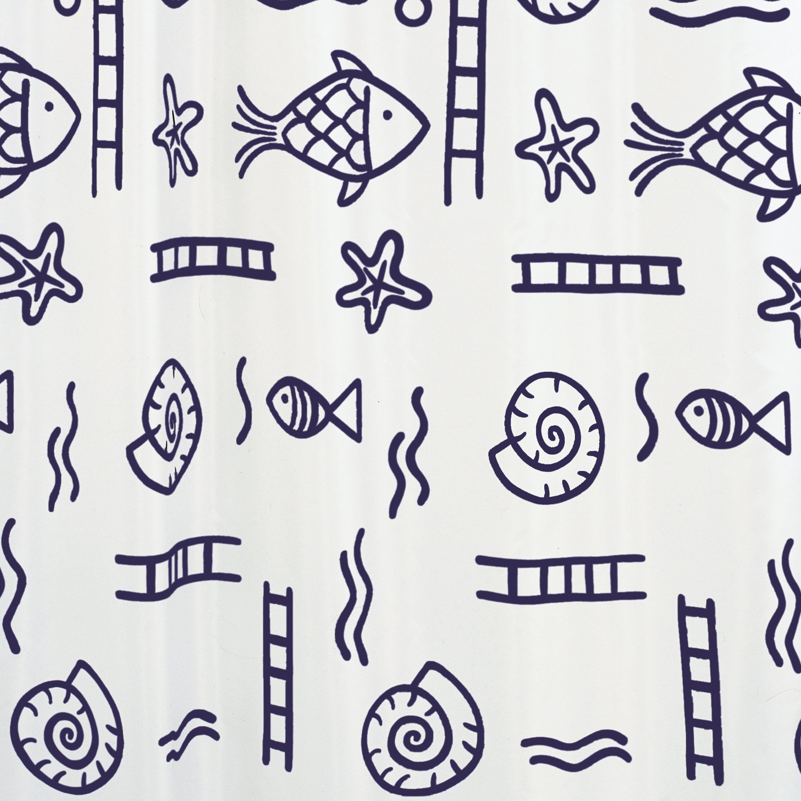 ridder-duschvorhang-textil-neptun-180x200-cm-grau-mit-fischen-inkl-ringe image 6