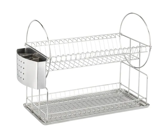 wenko-geschirrabtropfer-exclusiv-duo-2-etagig-edelstahl-rostfrei image 1