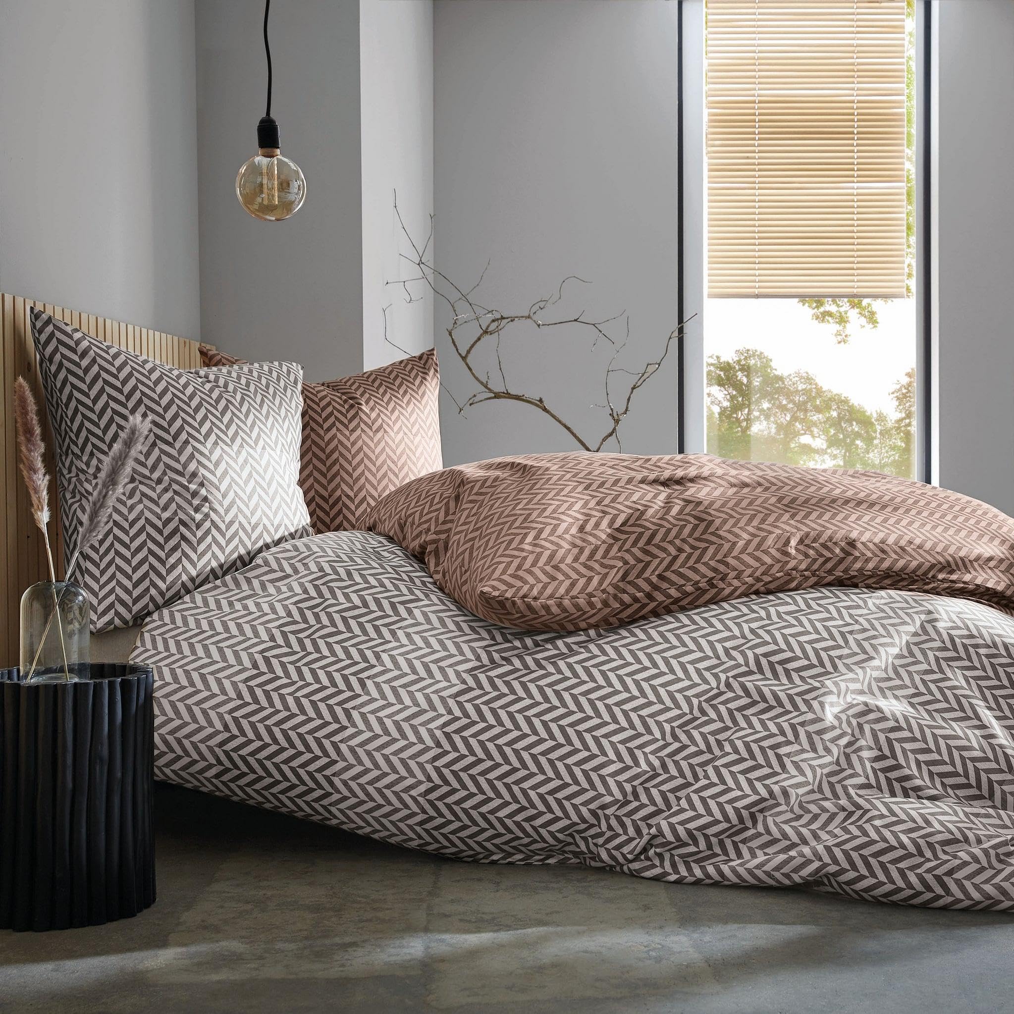 kleine-wolke-bettw-sche-cosy-fischgr-t-bettw-sche-mit-blockstreifen image 2