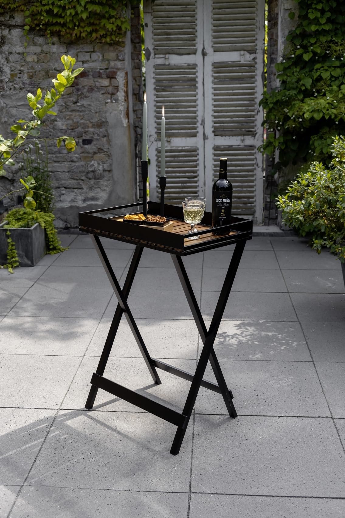 wenko-taba-beistelltisch-klappbar-60-x-89-x-42-cm-metall-schwarz-akazienholz-mit image 7