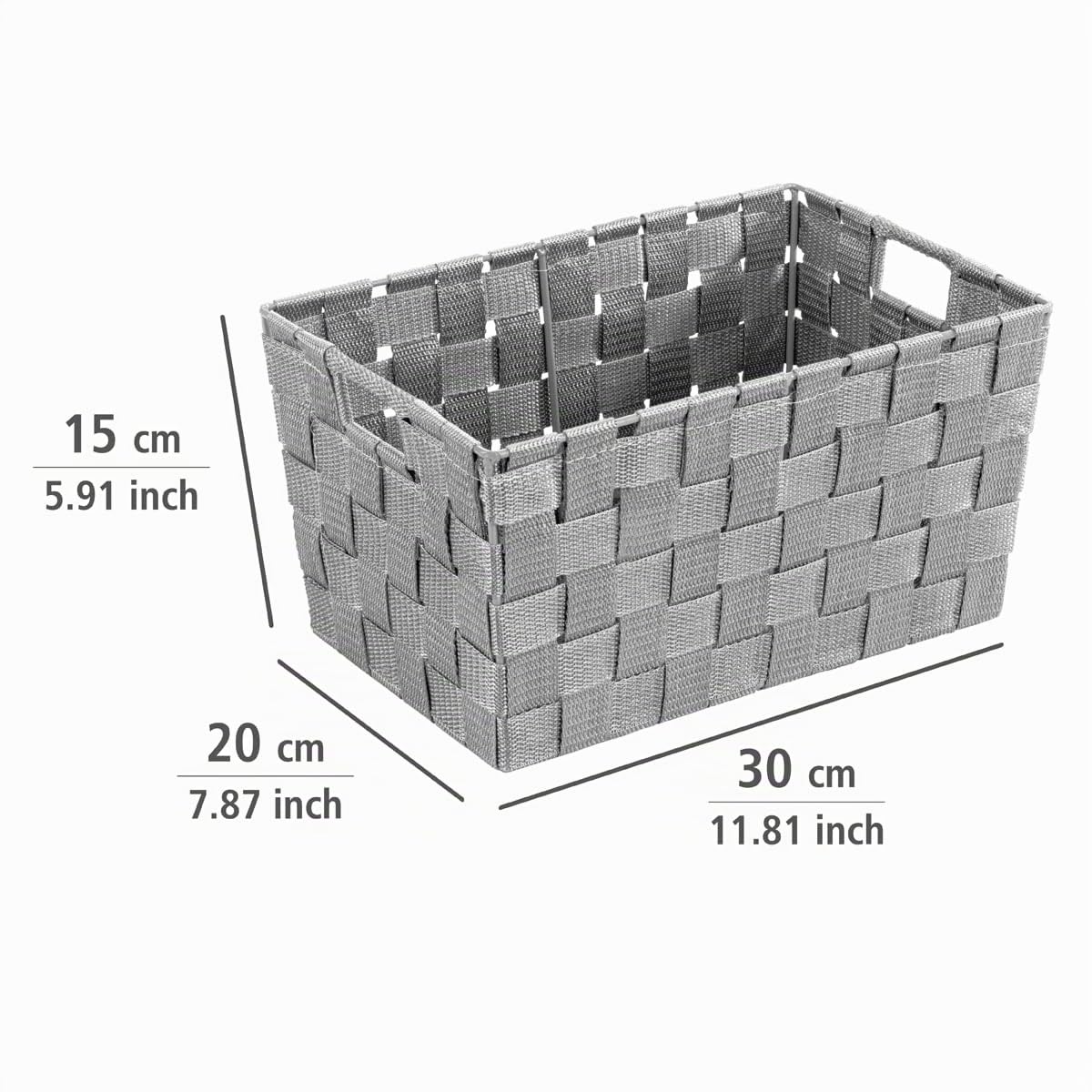 wenko-aufbewahrungskorb-adria-s-grau-6-24-l-polypropylen-30-x-15-x-20-cm image 4