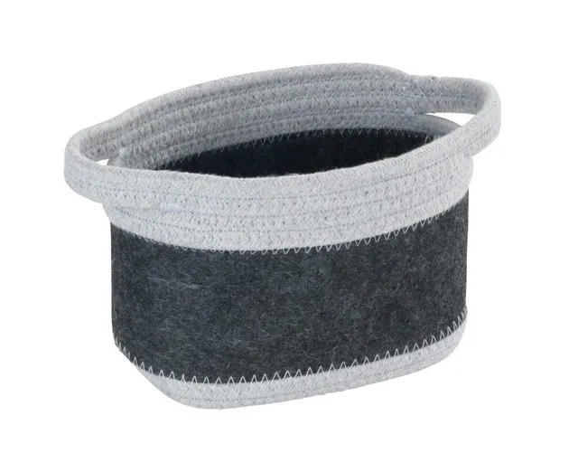 wenko-filzkorb-bea-s-aufbewahrungskorb-dunkelgrau-hellgrau-2-5-l-18-x-13-x-12-cm image 1