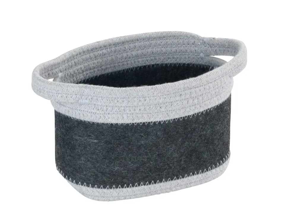 wenko-filzkorb-bea-s-aufbewahrungskorb-dunkelgrau-hellgrau-2-5-l-18-x-13-x-12-cm image 1