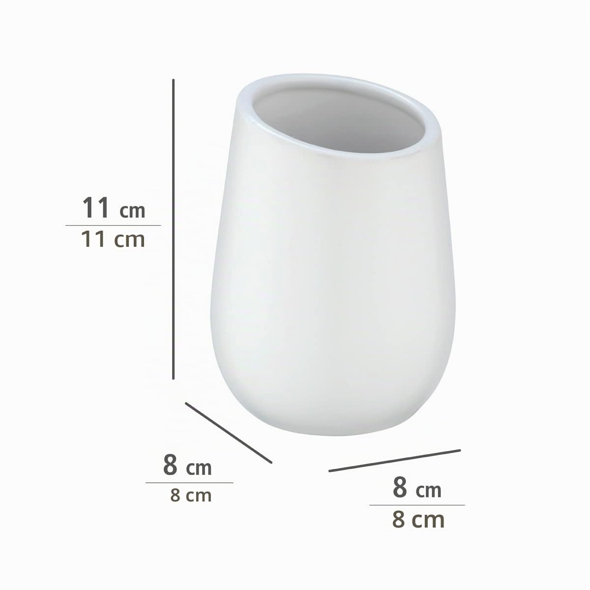 wenko-badi-zahnputzbecher-keramik-matt-wei-8-x-11-cm image 5