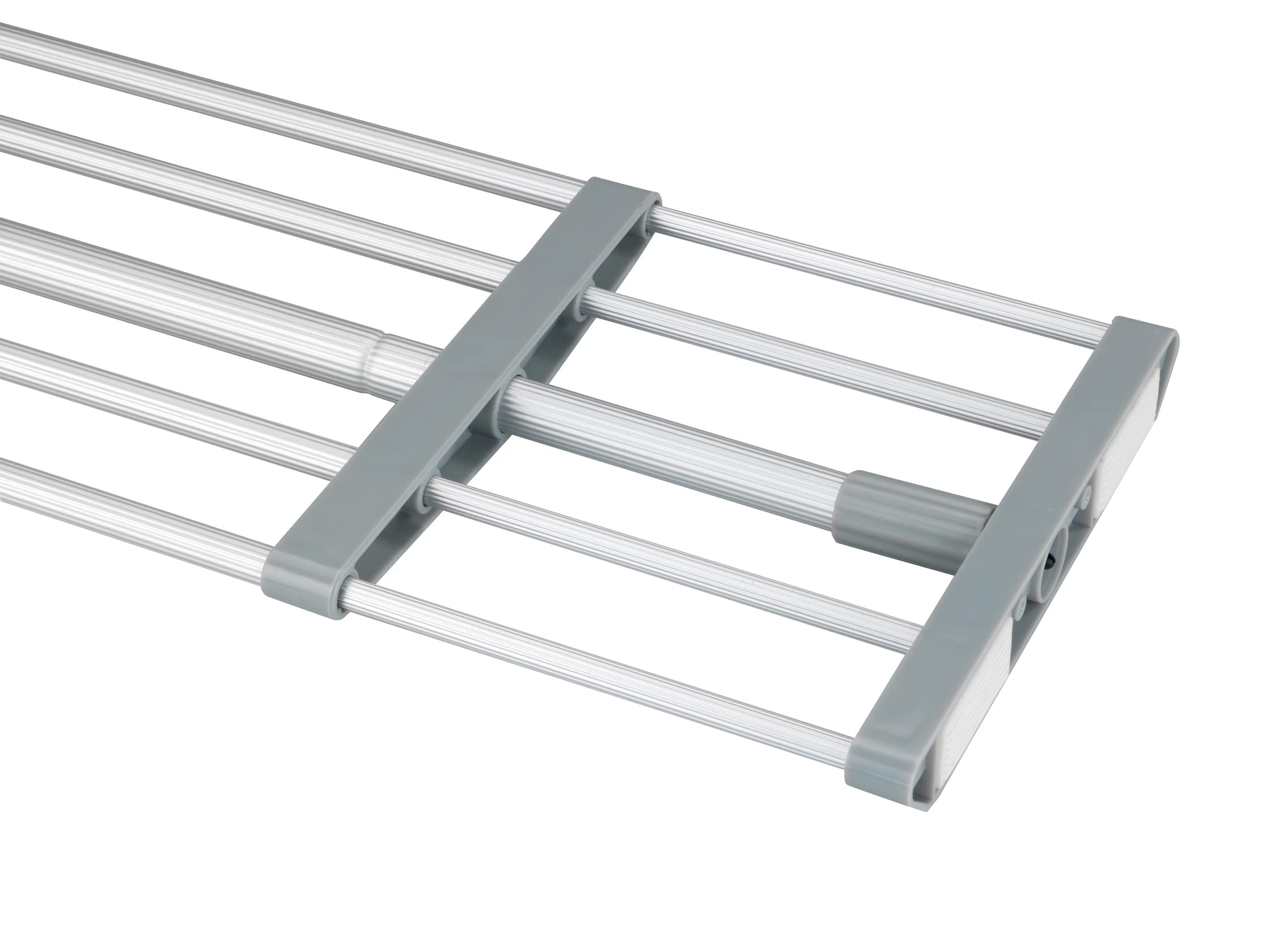wenko-teleskop-klemmregal-70-120-x-23-cm-schuhregal-garderobe-ohne-bohren-silber image 2