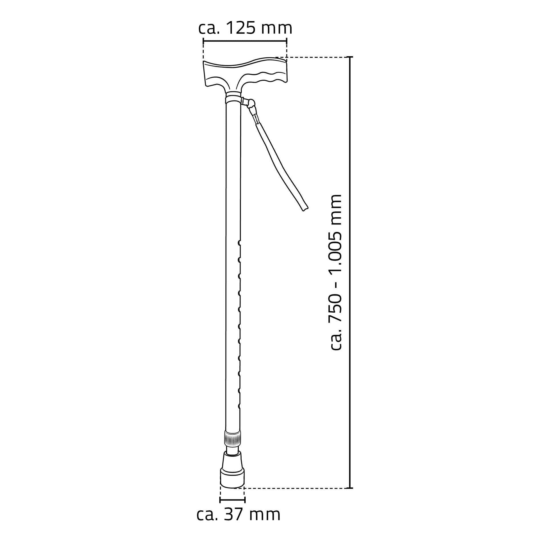ridder-gehstock-ally-h-henverstellbar-75-100-5-cm-mit-schlaufe-bis-110-kg image 3