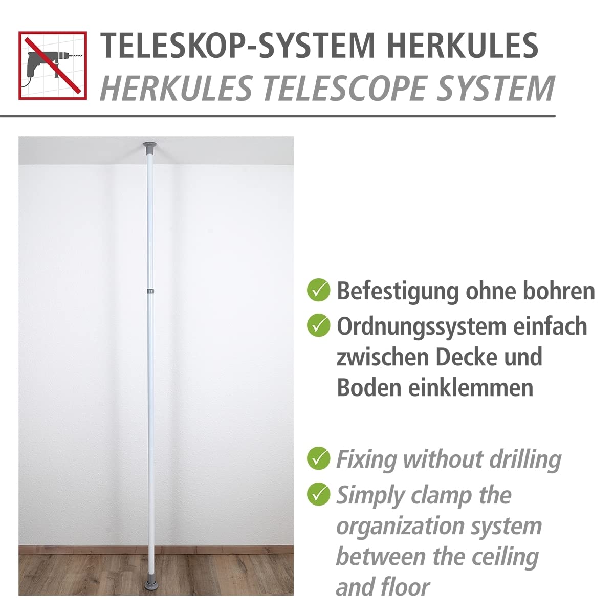 wenko-herkules-teleskopsystem-stange-165-300-cm-wei-grau image 3