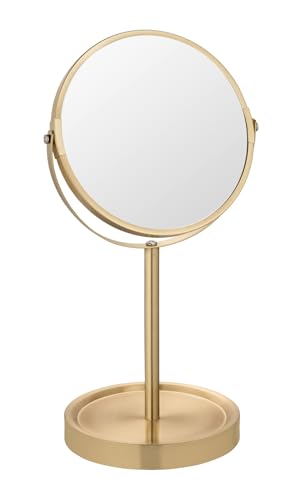 wenko-alata-standspiegel-kosmetikspiegel-gold-matt-3-fach-17-cm image 5