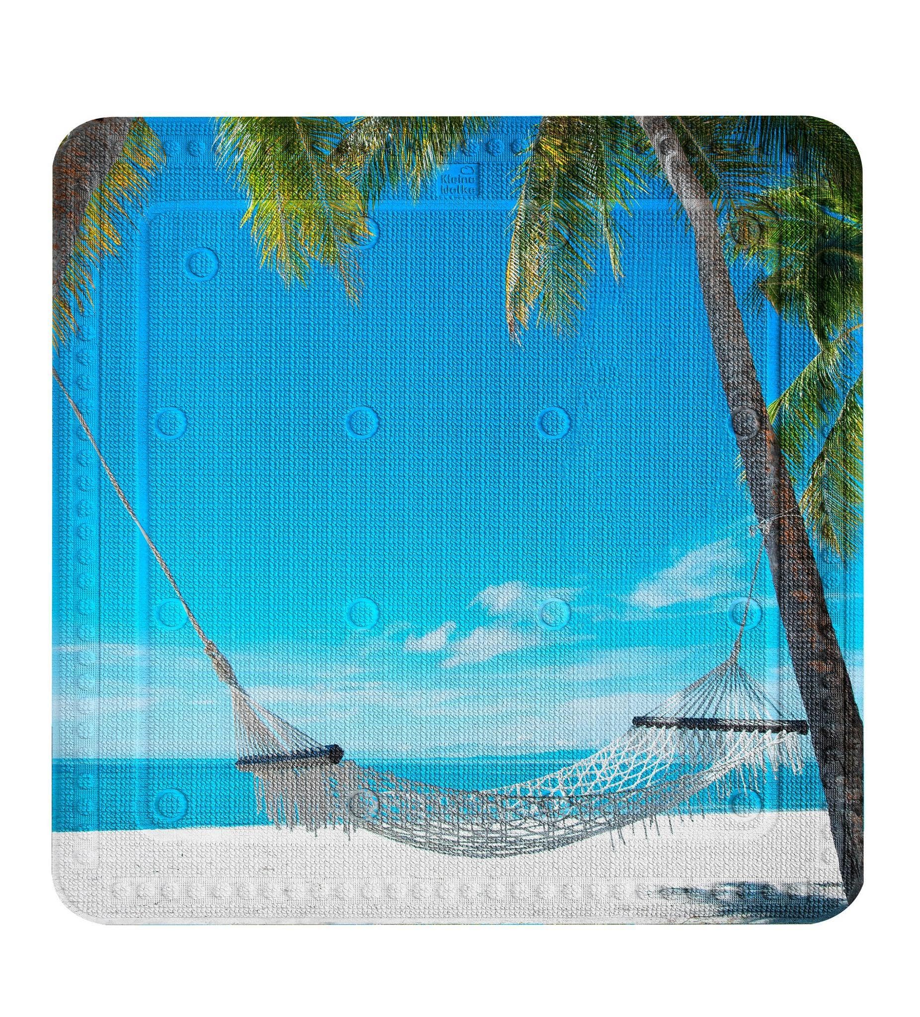 kleine-wolke-duscheinlage-bahamas-multicolor-55-x-55-cm-strandmotiv-mit-saugn-pf image 1