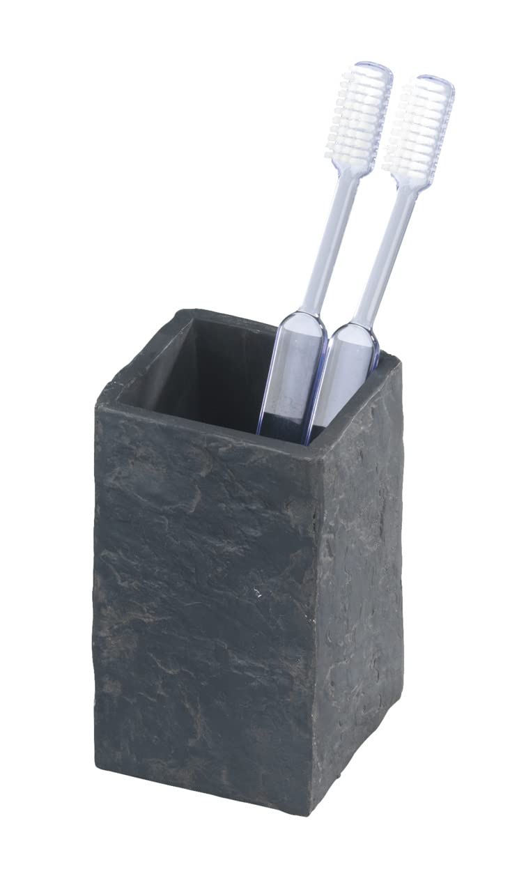 wenko-zahnputzbecher-slate-rock-anthrazit-6-x-10-5-x-6-cm-kunststoff image 1
