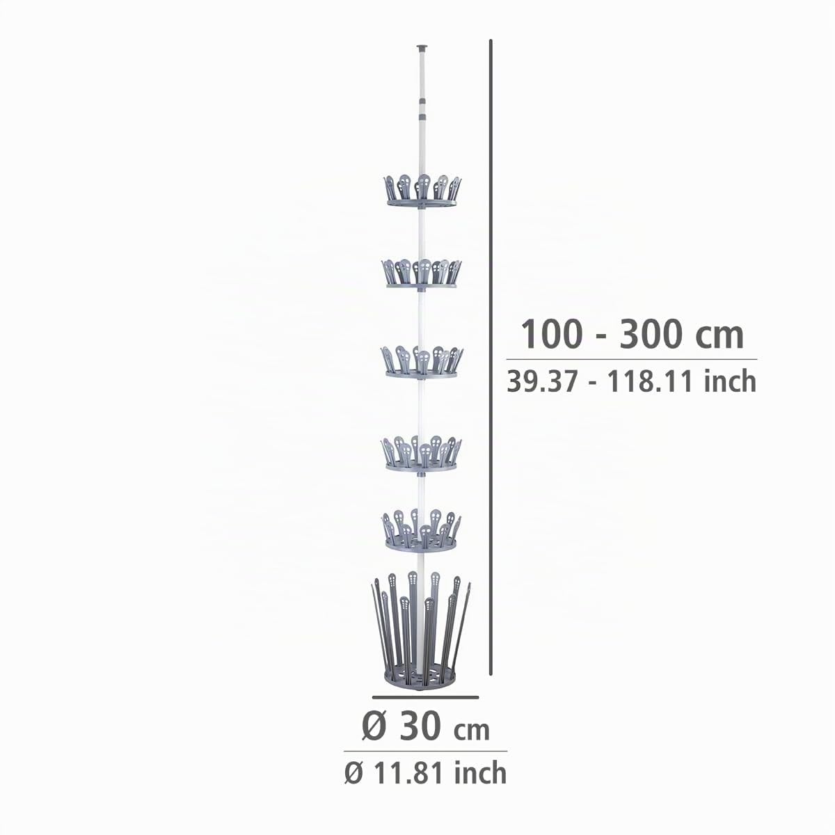 wenko-teleskop-schuhregal-achilles-wei-grau-f-r-30-paar-schuhe-100-bis-300-cm image 4