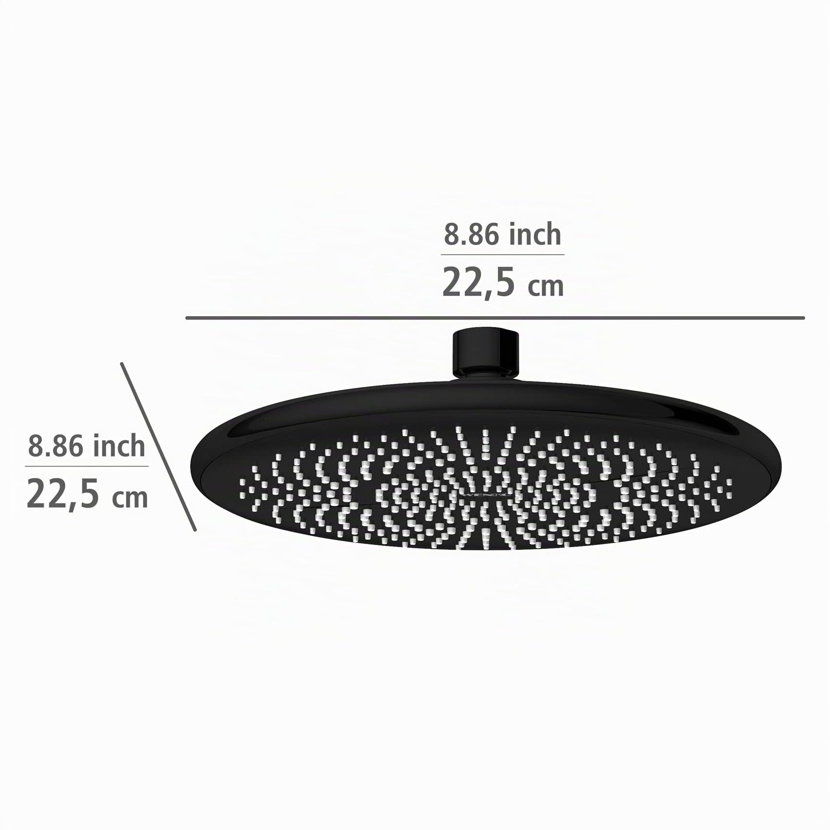 wenko-watersaving-regenduschkopf-kopfbrause-22-5-cm-wasserspar-system-schwarz image 7
