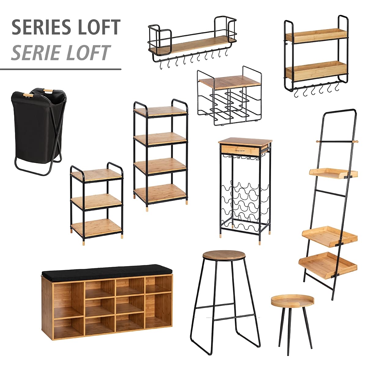 wenko-schuhbank-mit-sitzpolster-loft-103x48x29-5-cm-schwarz-natur-f-r-10-paar-sc image 7