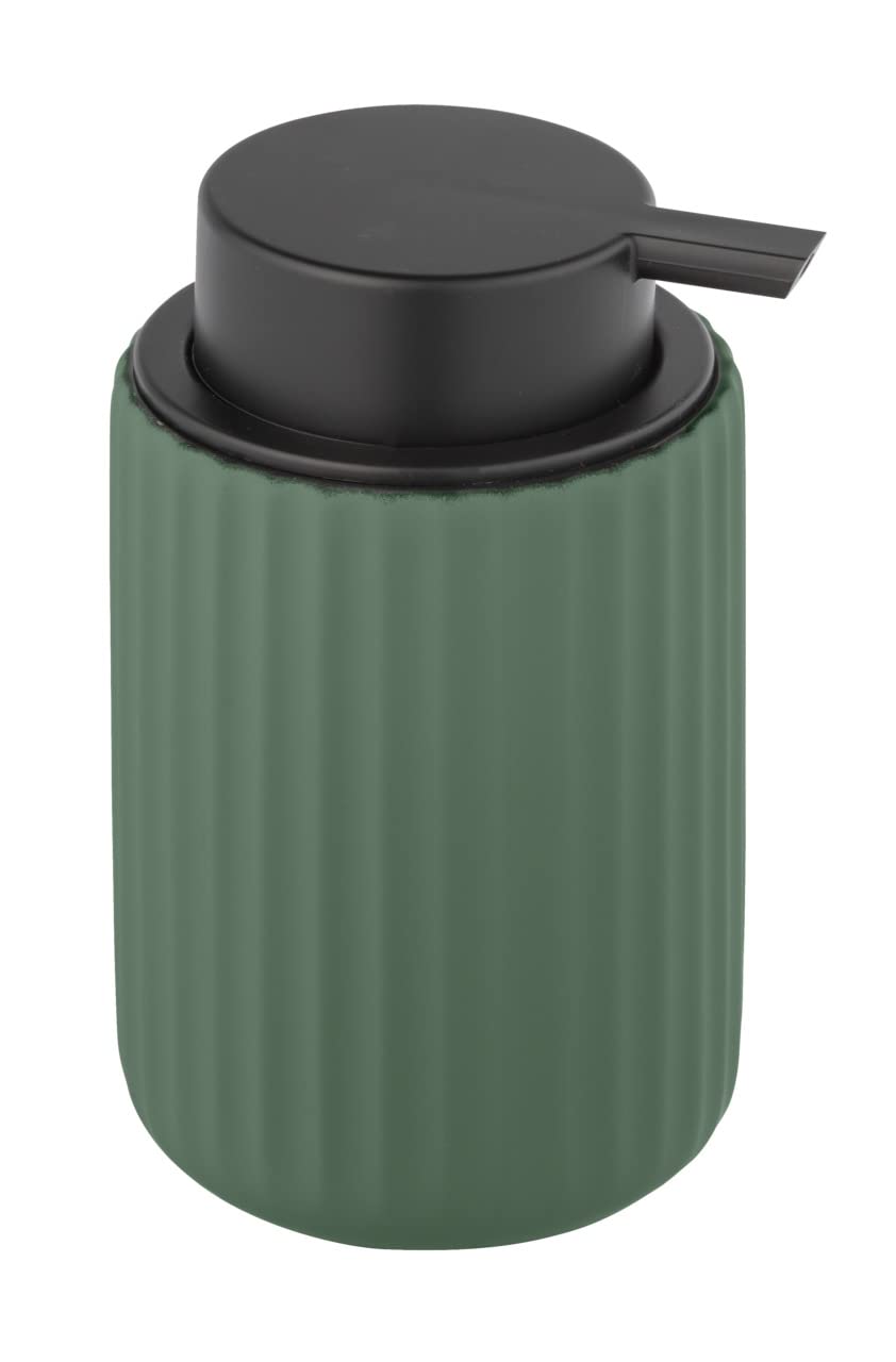 wenko-belluno-fl-ssigseifenspender-keramik-300-ml-matt-gr-n-schwarz-8-x-13-5-cm image 1