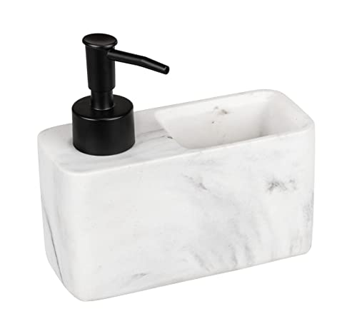 wenko-resa-sp-lmittelspender-150-ml-marmoroptik-mit-schwammfach-wei-schwarz image 8