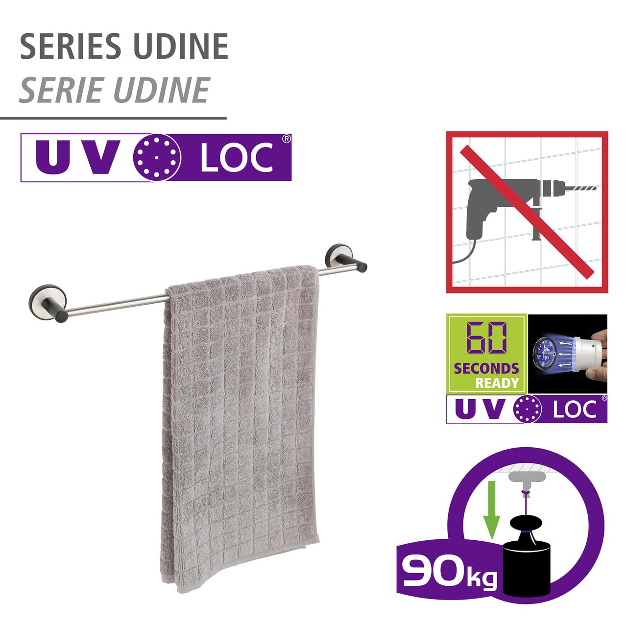 wenko-uv-loc-badetuchstange-uno-udine-61-cm-edelstahl-schwarz image 2
