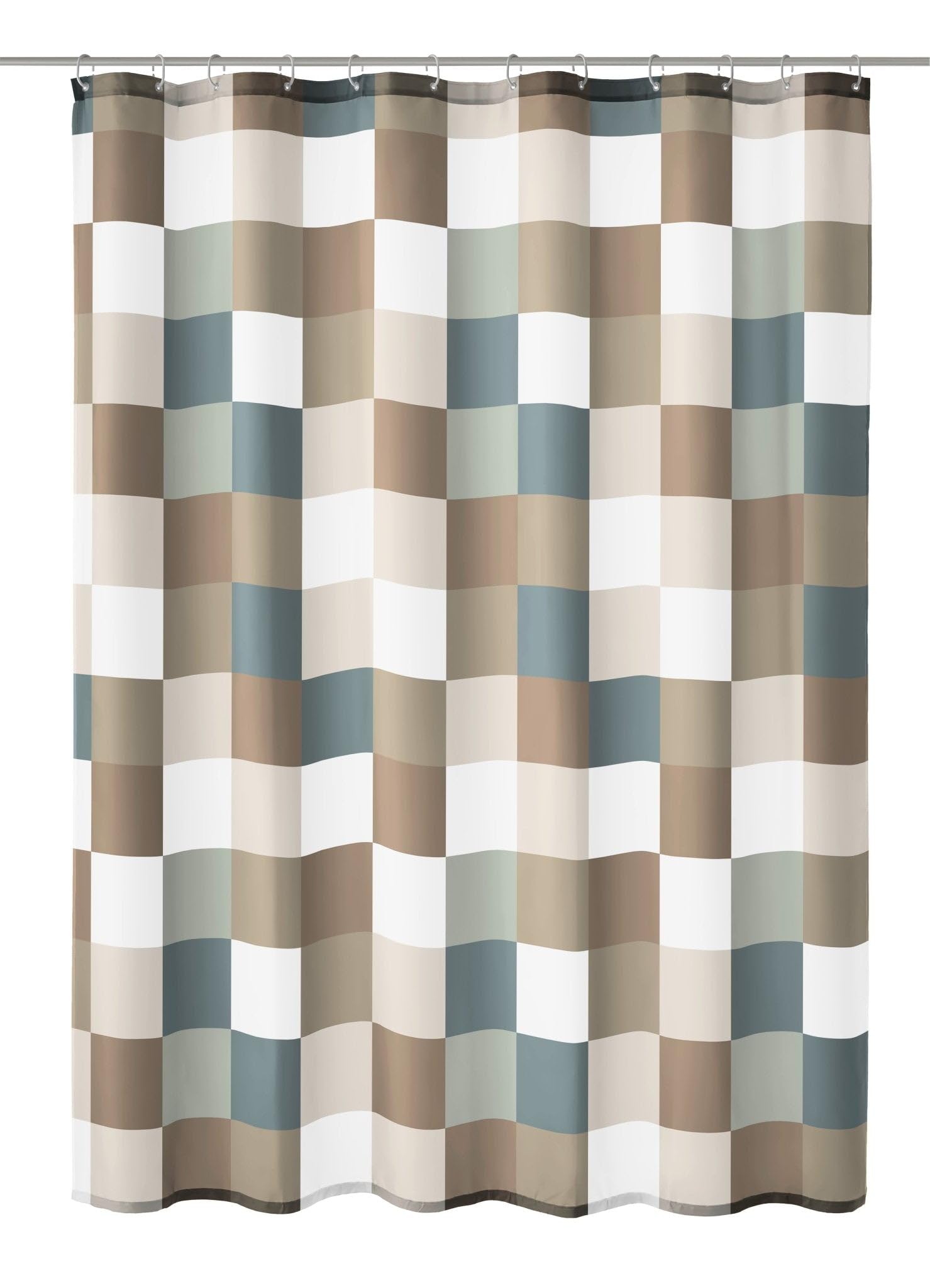 kleine-wolke-check-duschvorhang-textil-taupe-180-x-200-cm image 1