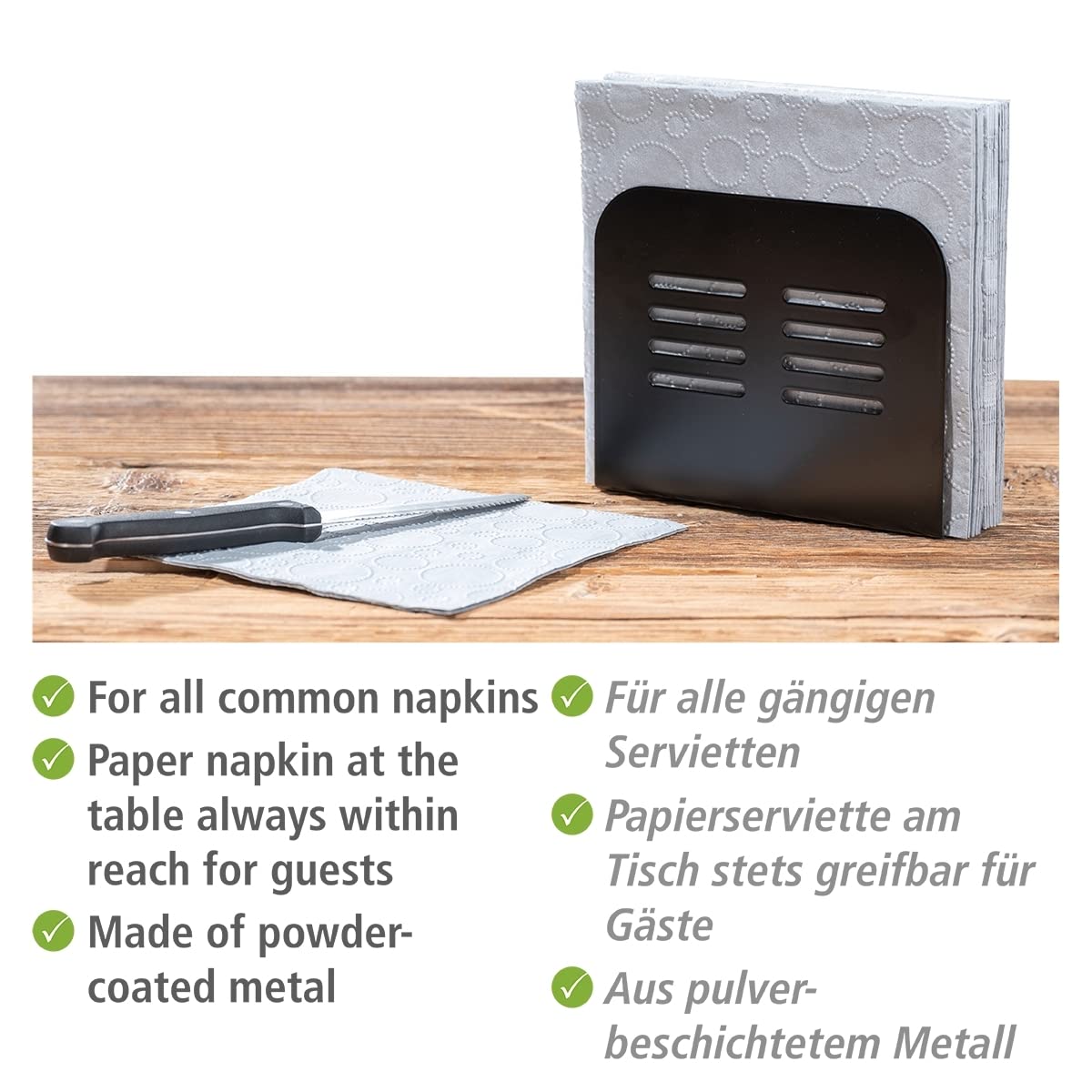 wenko-baco-serviettenhalter-15-x-12-5-x-4-cm-metall-schwarz image 2