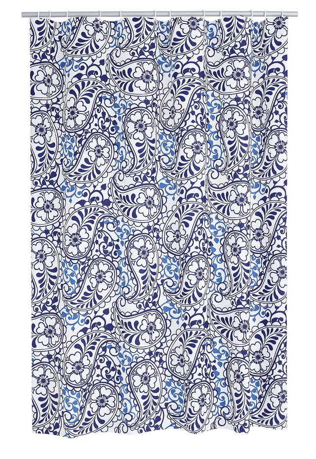 ridder-oriental-duschvorhang-folie-180x200-cm-blumen-inkl-ringe image 1
