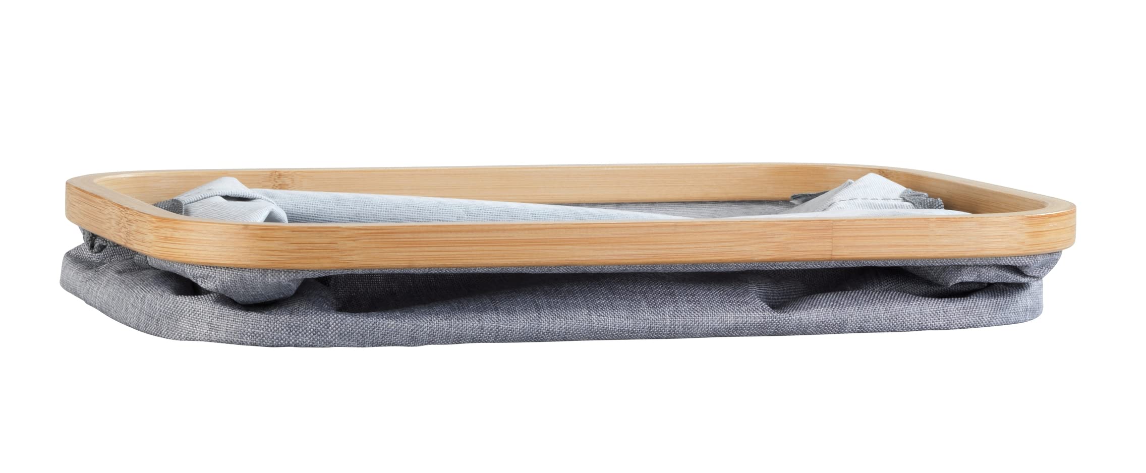 wenko-bahari-aufbewahrungskorb-20-l-bambus-polyester-grau-38x26x20-cm image 3