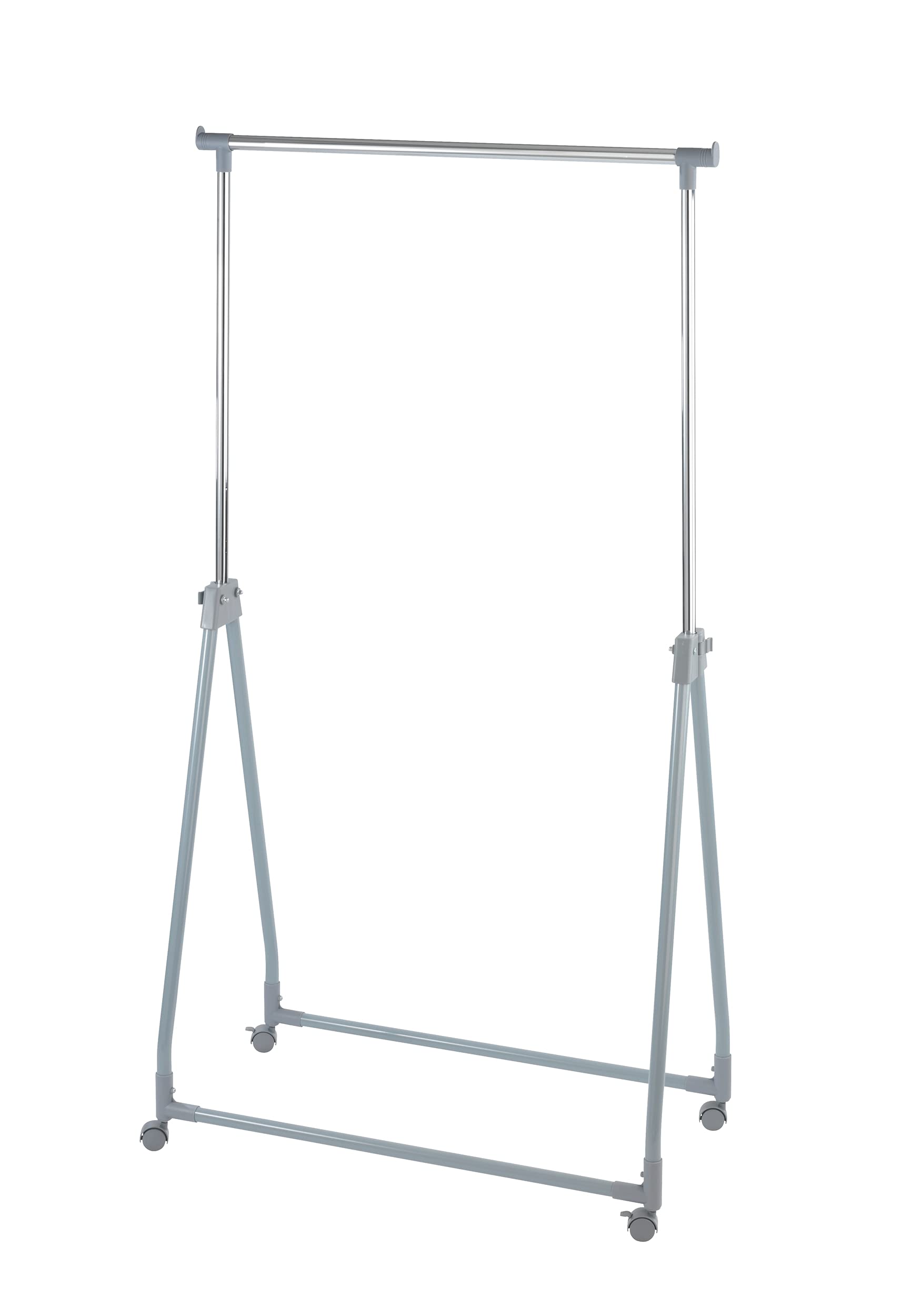 wenko-klappbarer-kleiderst-nder-mit-rollen-88-x-100-168-x-11-49-cm-chrom-grau image 1