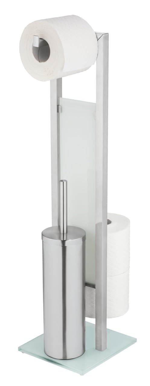 wenko-wc-garnitur-rivalta-stand-edelstahl-matt-mit-glas-18-x-70-x-23-cm image 6