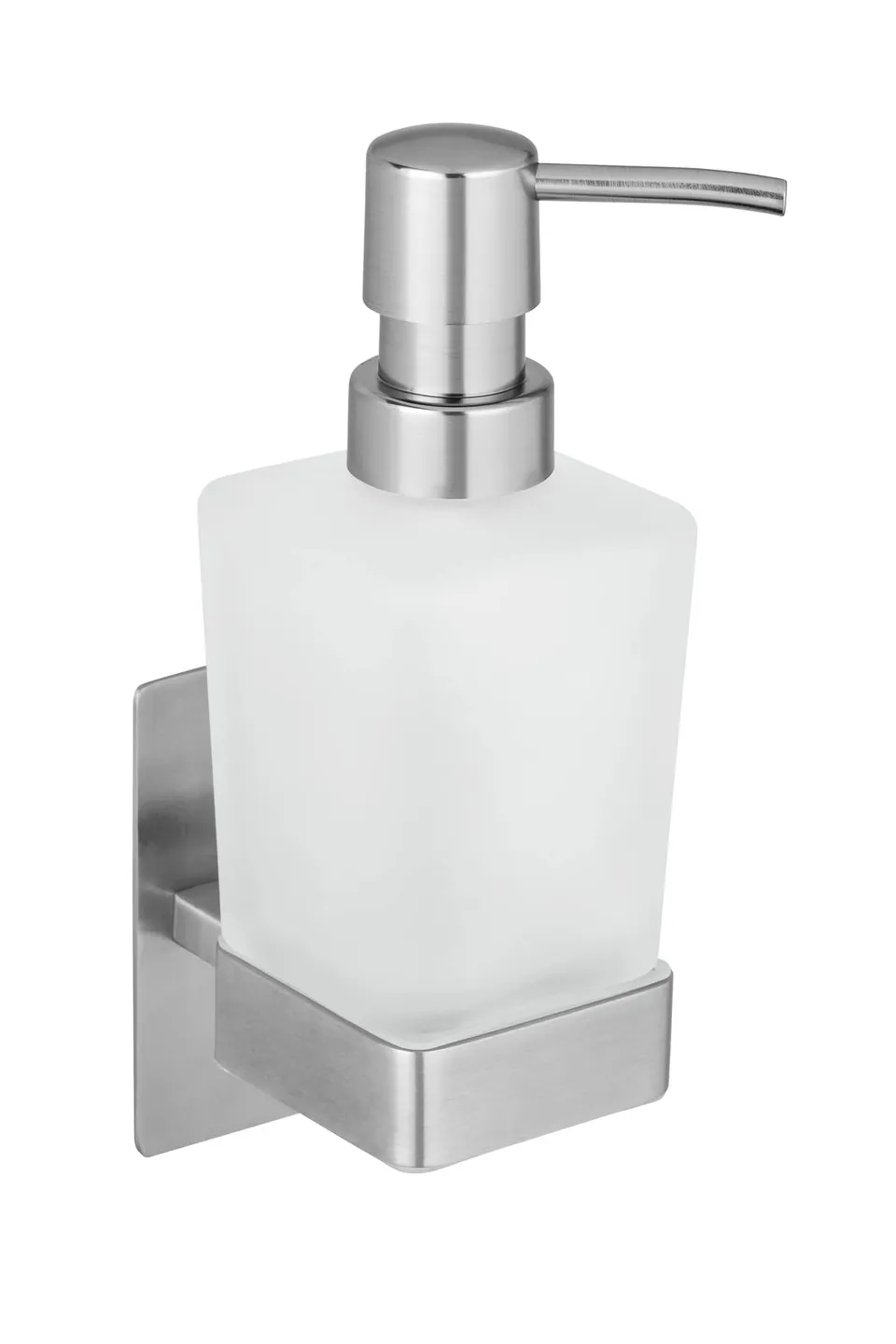 wenko-seifenspender-genova-matt-200-ml-edelstahl-glas-6-2x19-7x9-cm image 1