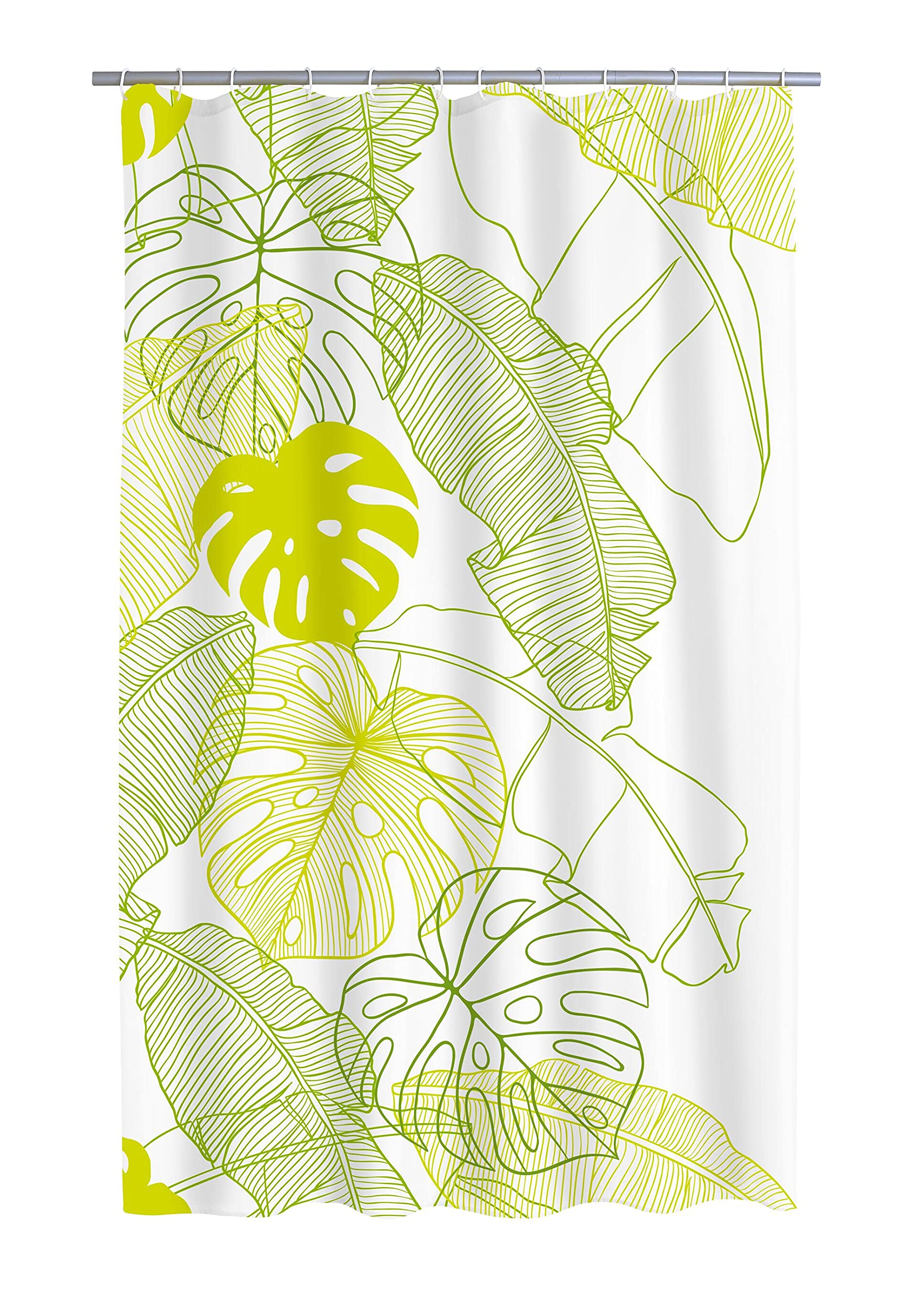 ridder-jardin-duschvorhang-textil-180x200-cm-tropical-mit-ringen image 1