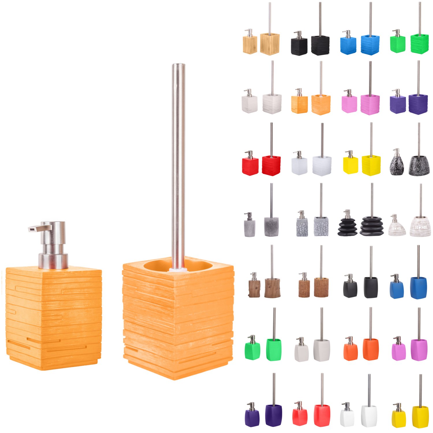 sanilo-badezimmer-set-calero-orange-seifenspender-und-wc-b-rste image 1