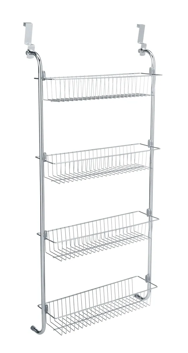 wenko-t-rregal-xl-mit-4-k-rben-h-ngeregal-50-x-109-x-14-cm-verchromt image 1