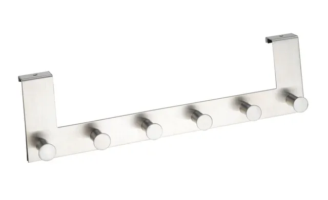 wenko-t-rgarderobe-celano-handtuchhalter-f-r-die-t-r-mit-6-haken-edelstahl-matt- image 1