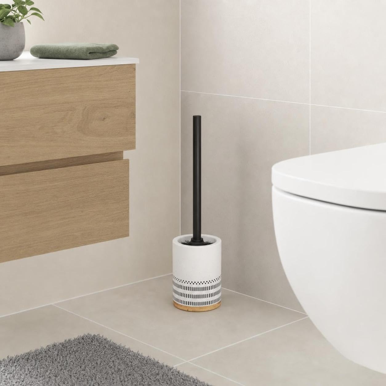 kleine-wolke-alva-wc-b-rsten-halter-schwarz-wei-10-3-x-10-3-x-39-cm image 2