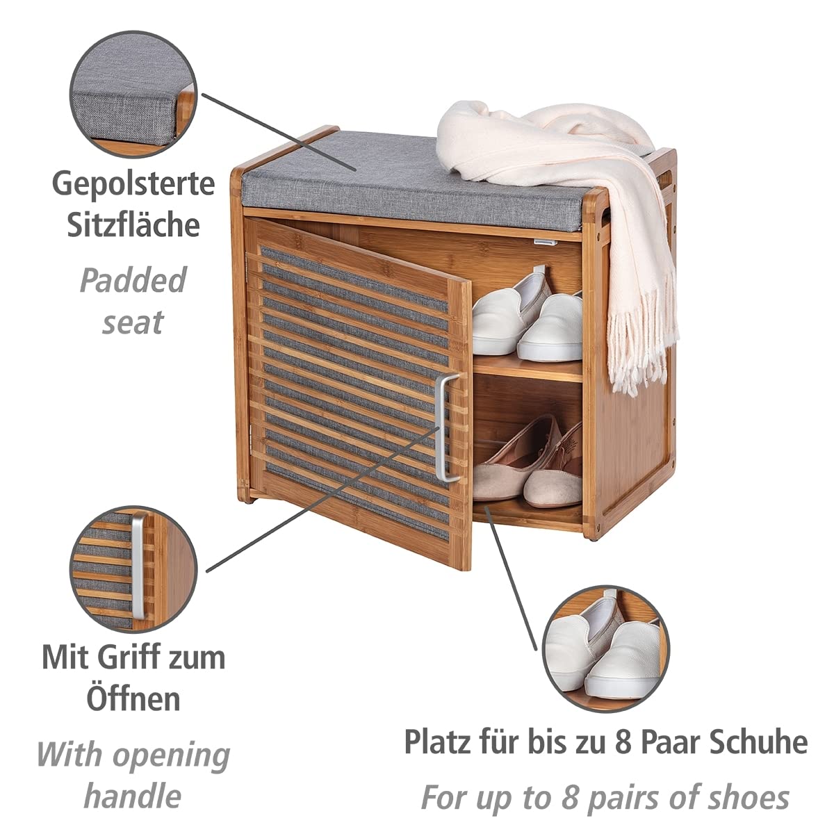 wenko-bahari-schuhschrank-mit-sitzfl-che-grau-50-x-45-x-33-cm-f-r-4-paar-schuhe image 2