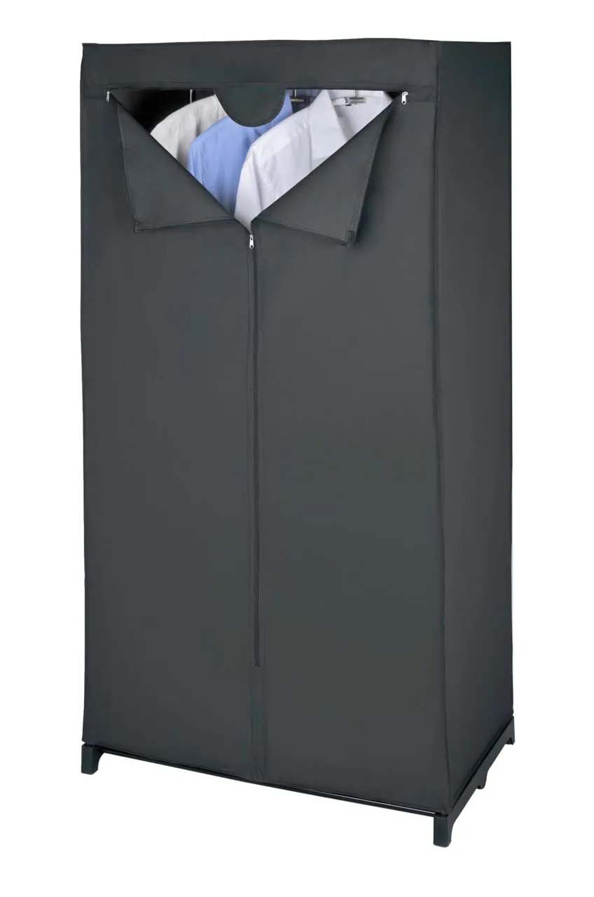 wenko-deep-black-kleiderschrank-75-x-150-x-50-cm-schwarz image 1